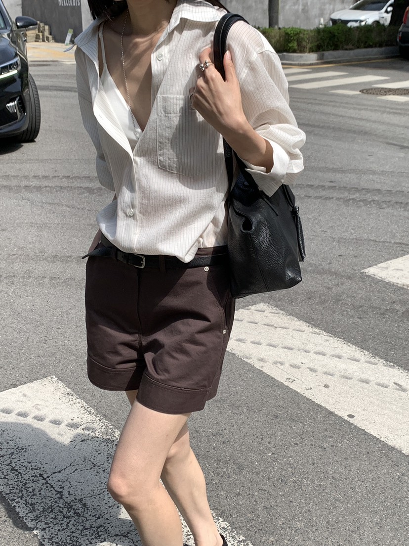 B_GARDER東大門代購女裝新款職業推薦休閑襯衫蕾絲衫條紋B.GARDER襯衫/蕾絲衫