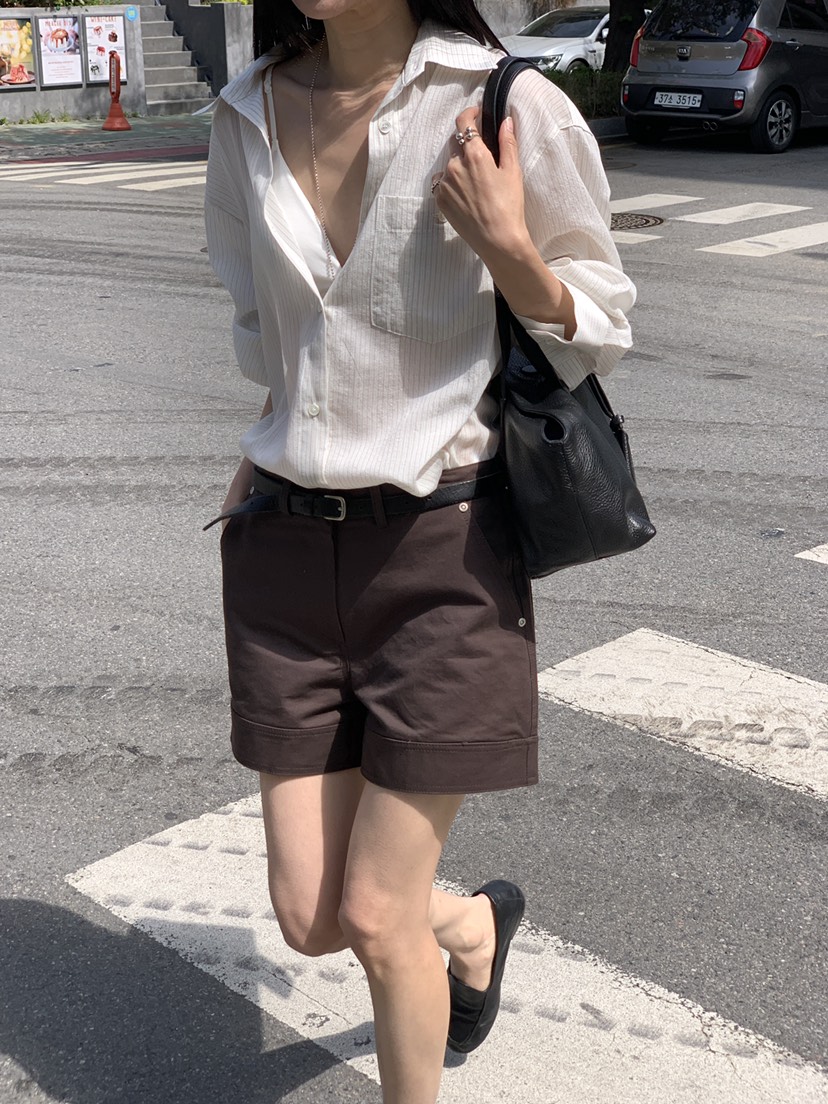 B_GARDER東大門代購女裝新款職業推薦休閑襯衫蕾絲衫條紋B.GARDER襯衫/蕾絲衫