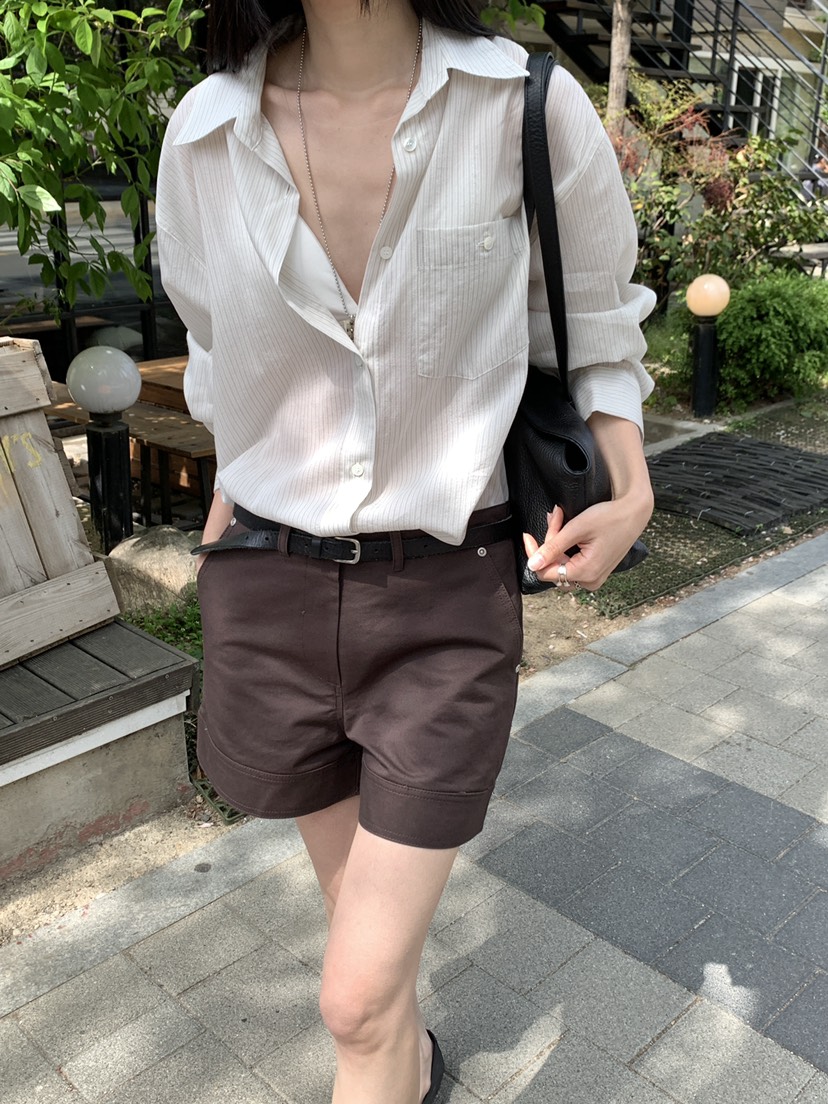 B_GARDER東大門代購女裝新款職業推薦休閑襯衫蕾絲衫條紋B.GARDER襯衫/蕾絲衫