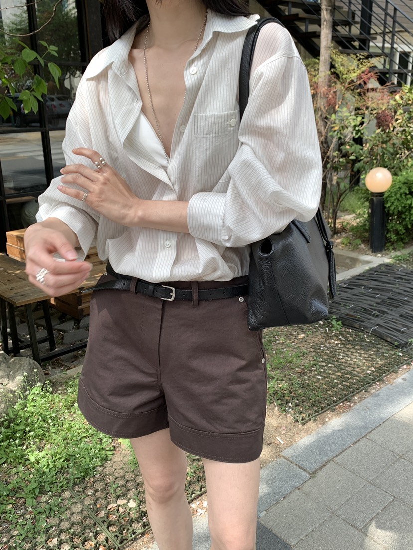 B_GARDER東大門代購女裝新款職業推薦休閑襯衫蕾絲衫條紋B.GARDER襯衫/蕾絲衫