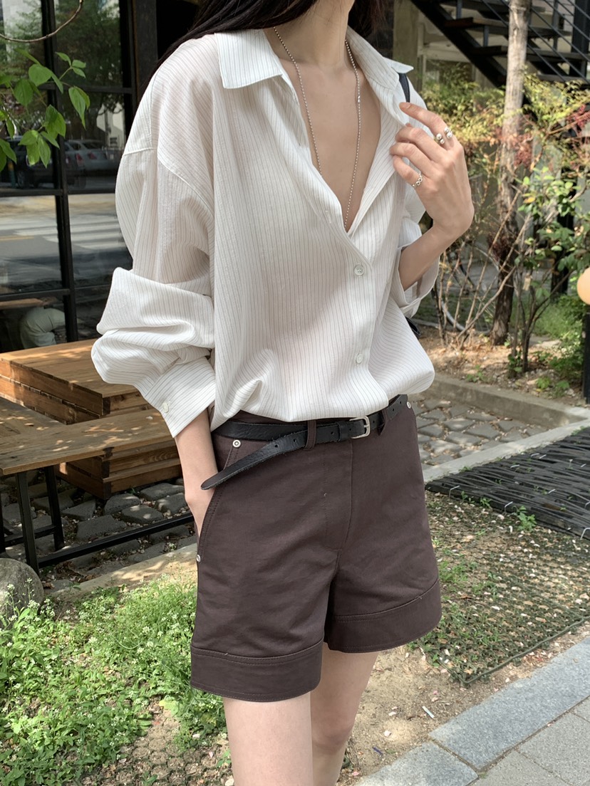 B_GARDER東大門代購女裝新款職業推薦休閑襯衫蕾絲衫條紋B.GARDER襯衫/蕾絲衫