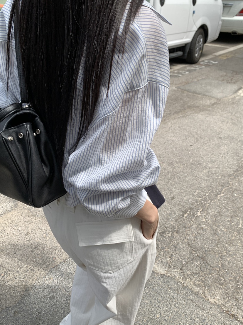 B_GARDER東大門代購女裝新款職業推薦休閑襯衫蕾絲衫條紋B.GARDER襯衫/蕾絲衫