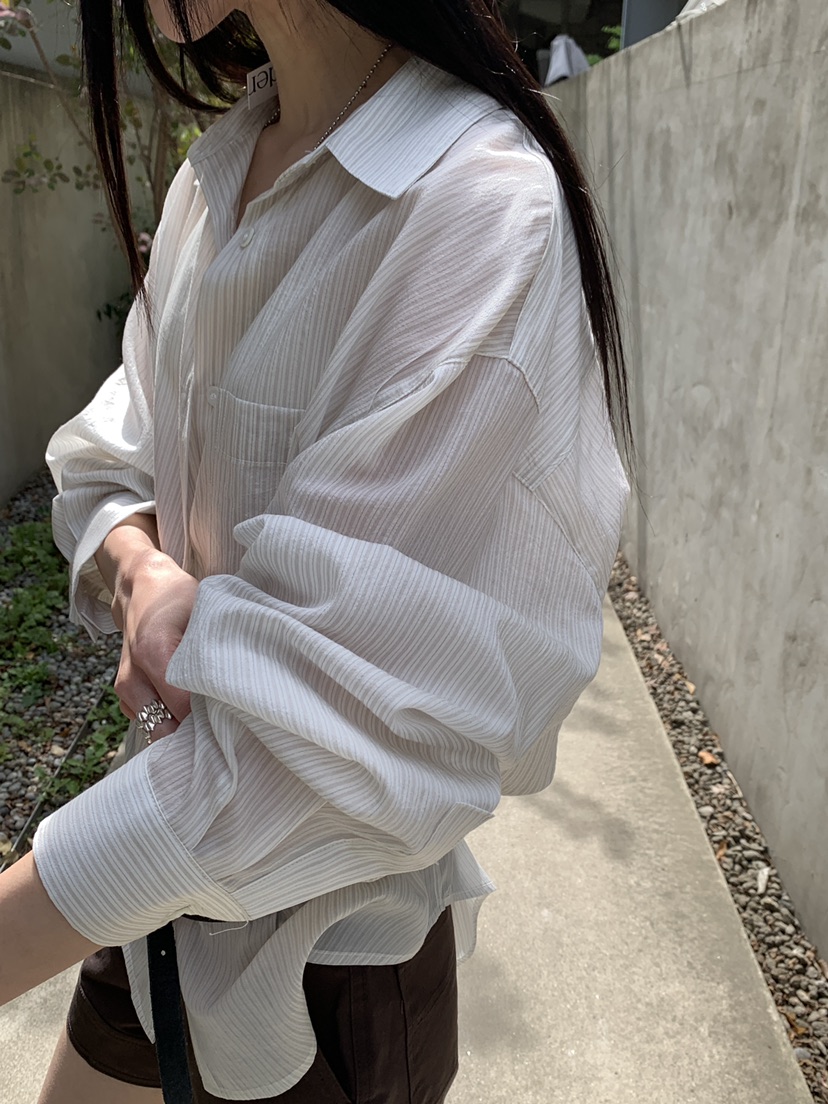 B_GARDER東大門代購女裝新款職業推薦休閑襯衫蕾絲衫條紋B.GARDER襯衫/蕾絲衫