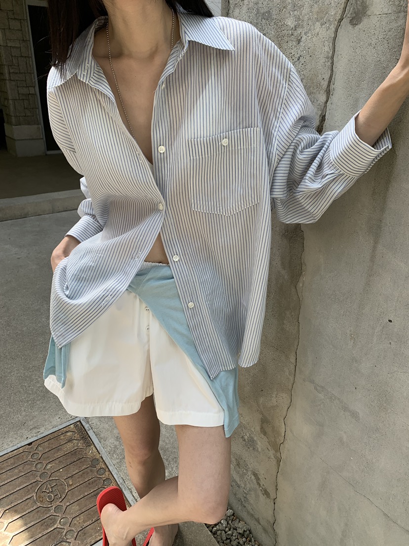 B_GARDER東大門代購女裝新款職業推薦休閑襯衫蕾絲衫條紋B.GARDER襯衫/蕾絲衫