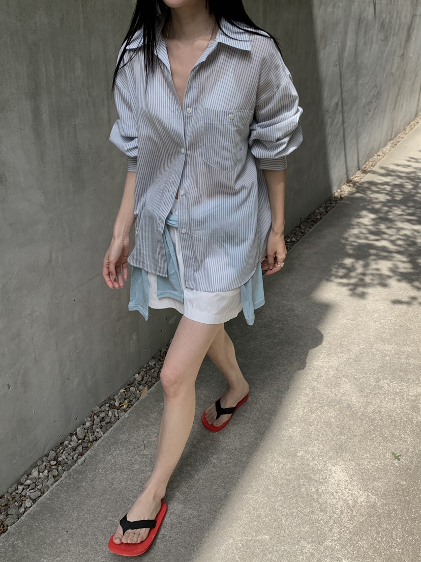 B_GARDER東大門代購女裝新款職業推薦休閑襯衫蕾絲衫條紋B.GARDER襯衫/蕾絲衫