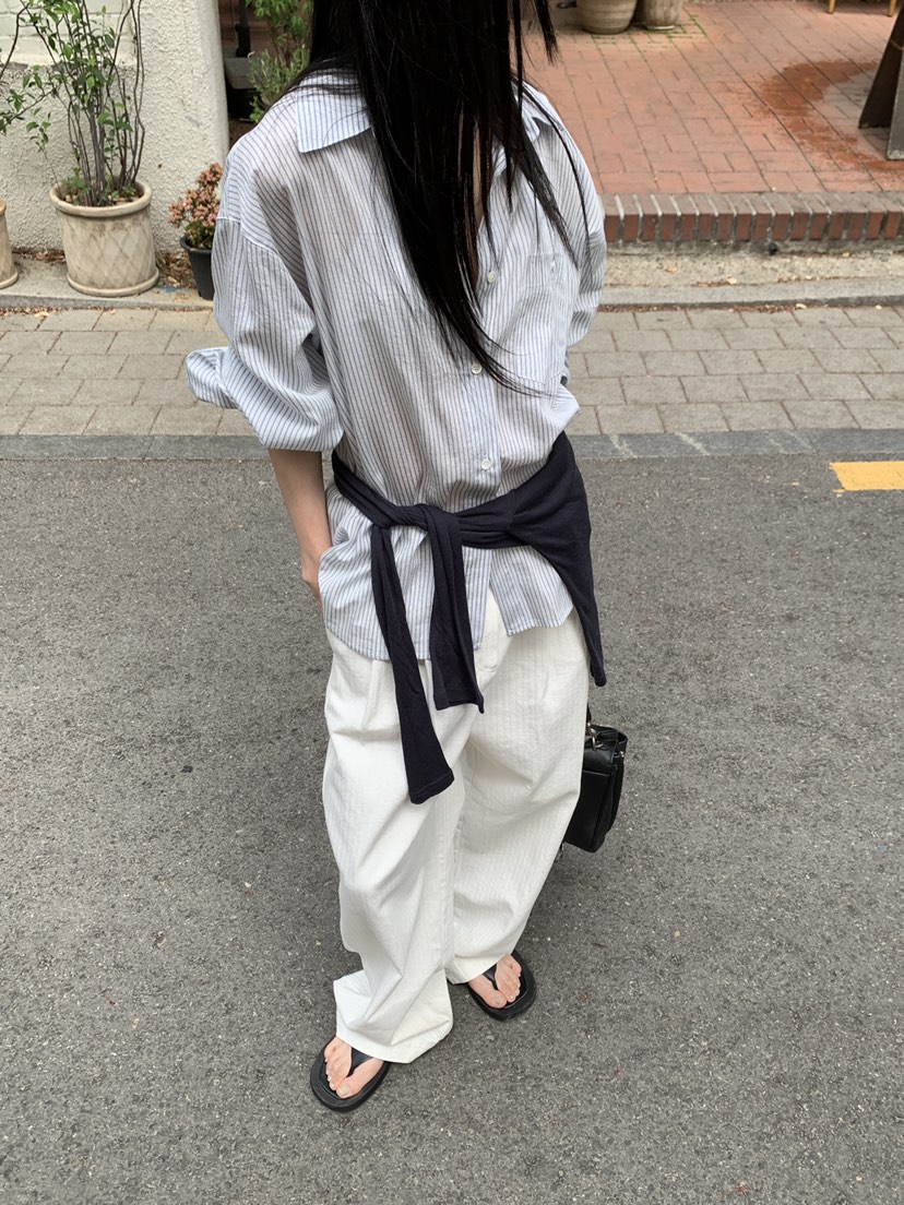 B_GARDER東大門代購女裝新款職業推薦休閑襯衫蕾絲衫條紋B.GARDER襯衫/蕾絲衫