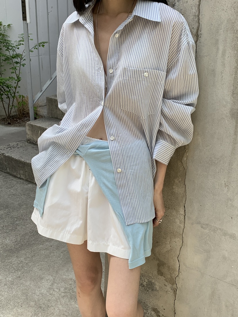 B_GARDER東大門代購女裝新款職業推薦休閑襯衫蕾絲衫條紋B.GARDER襯衫/蕾絲衫圖色2