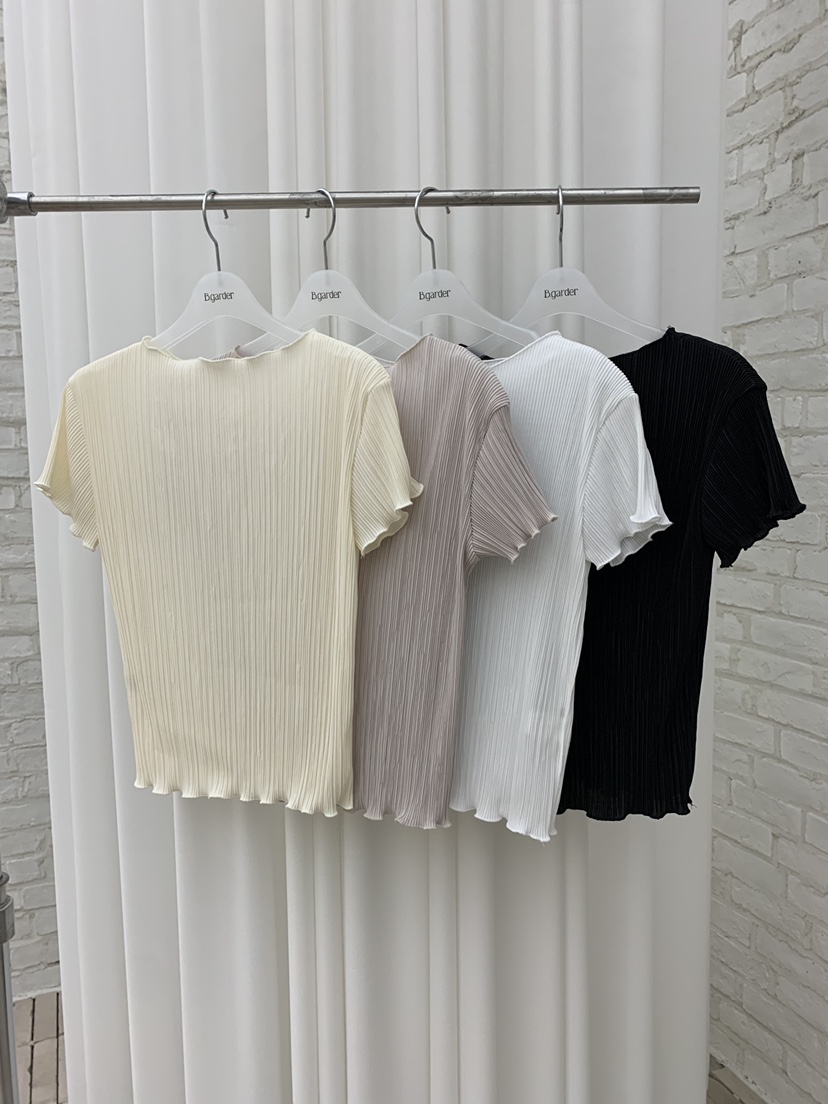 B_GARDER韓國東大門代購女裝新品人氣26夏季時尚休閑T恤褶皺B.GARDERT恤