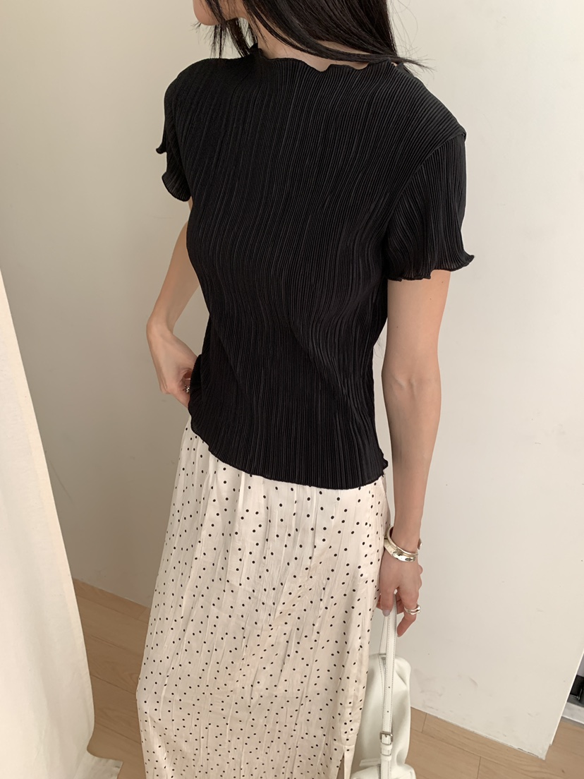 B_GARDER韓國東大門代購女裝新品人氣26夏季時尚休閑T恤褶皺B.GARDERT恤