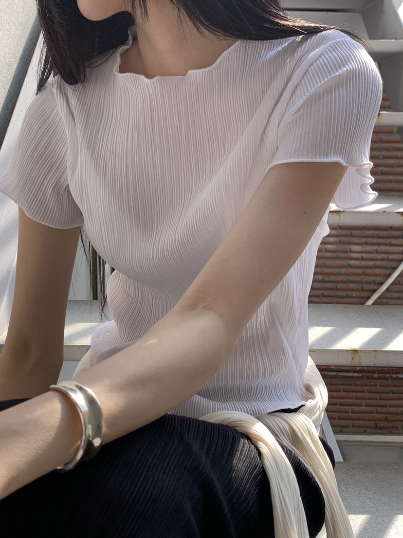 B_GARDER韓國東大門代購女裝新品人氣26夏季時尚休閑T恤褶皺B.GARDERT恤