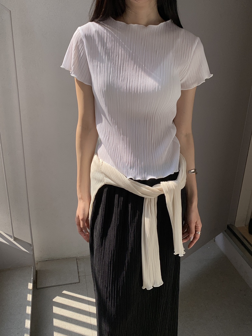 B_GARDER韓國東大門代購女裝新品人氣26夏季時尚休閑T恤褶皺B.GARDERT恤