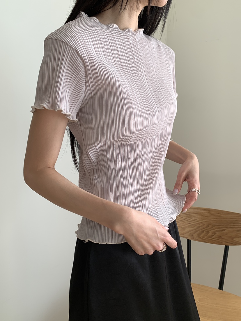 B_GARDER韓國東大門代購女裝新品人氣26夏季時尚休閑T恤褶皺B.GARDERT恤