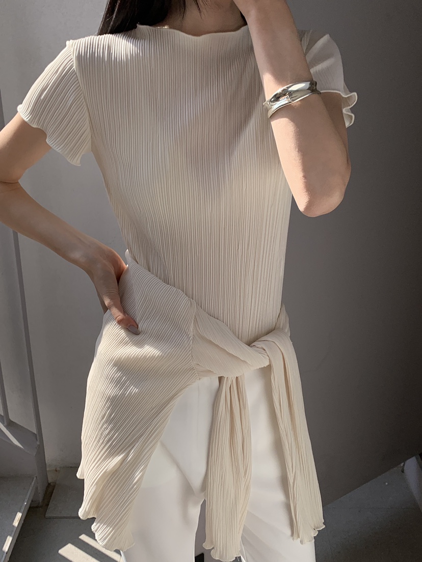 B_GARDER韓國東大門代購女裝新品人氣26夏季時尚休閑T恤褶皺B.GARDERT恤