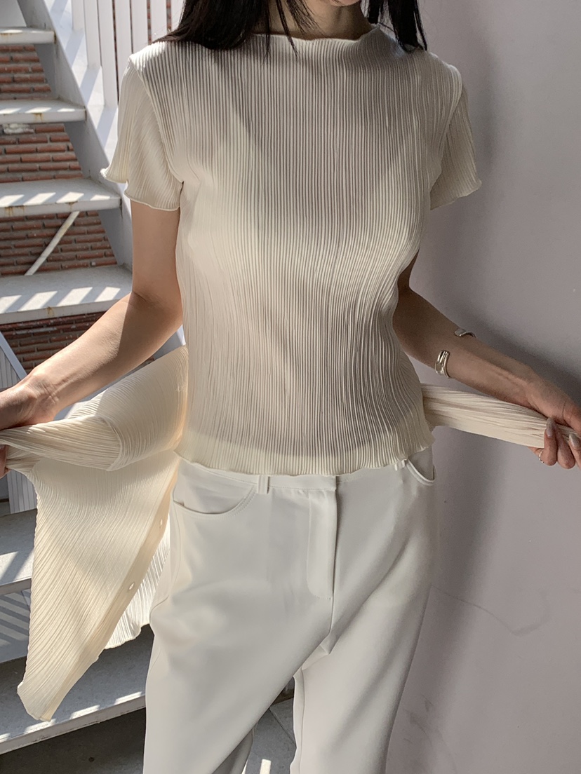 B_GARDER韓國東大門代購女裝新品人氣26夏季時尚休閑T恤褶皺B.GARDERT恤