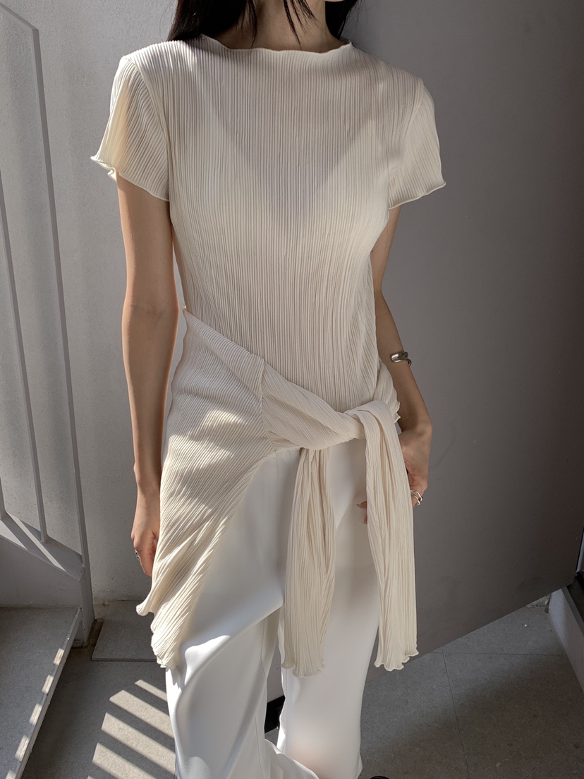 B_GARDER韓國東大門代購女裝新品人氣26夏季時尚休閑T恤褶皺B.GARDERT恤