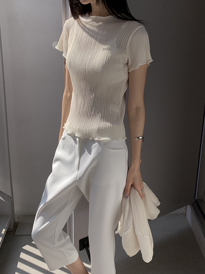 B_GARDER韓國東大門代購女裝新品人氣26夏季時尚休閑T恤褶皺B.GARDERT恤