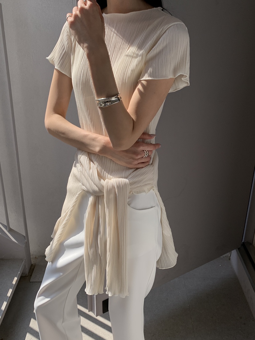 B_GARDER韓國東大門代購女裝新品人氣26夏季時尚休閑T恤褶皺B.GARDERT恤