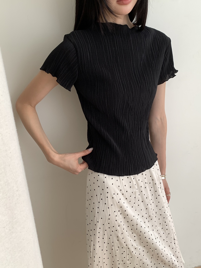 B_GARDER韓國東大門代購女裝新品人氣26夏季時尚休閑T恤褶皺B.GARDERT恤圖色3