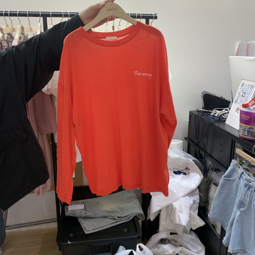 SPAGHETTI韓國直郵女裝新款26夏季時尚26春夏人氣長袖T恤spaghetti長袖T恤圖色3