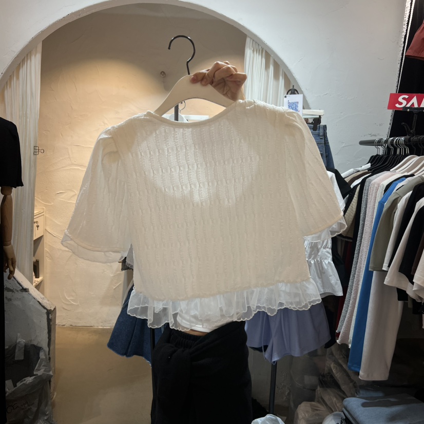 OZ韓國東大門直郵女裝新款人氣職業26春夏時尚襯衫蕾絲衫OZ.ounce襯衫/蕾絲衫