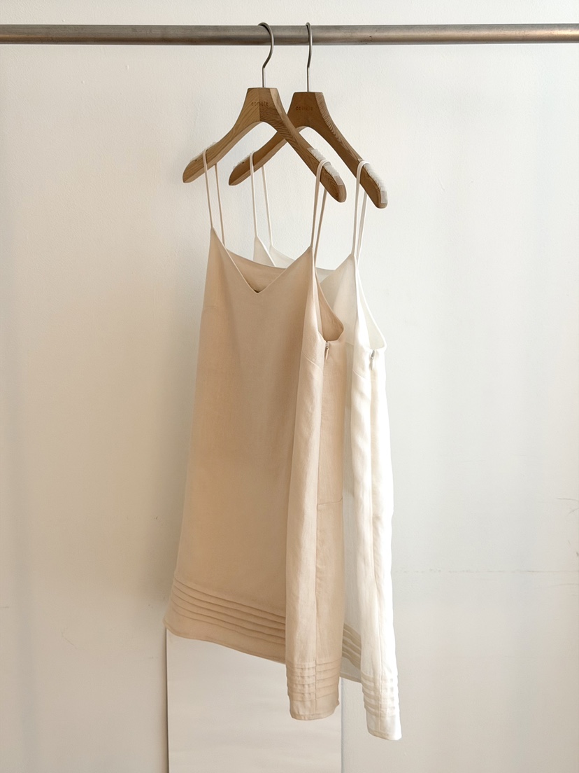 COMETE韓國東大門代購女士新款26夏季26春夏吊帶背心天絲褶裥COMETE吊帶/背心