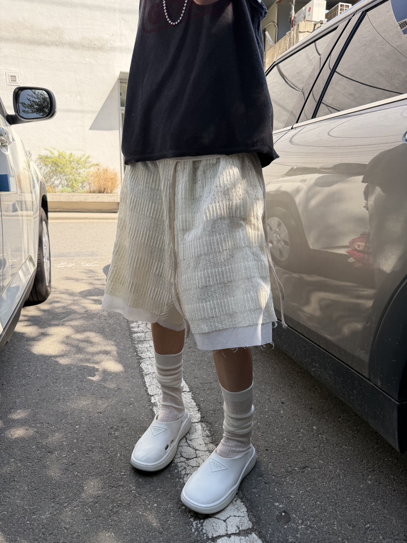 FRANC—L韓國直郵女士新款時尚推薦人氣休閑短褲鉤針編織FRANC短褲