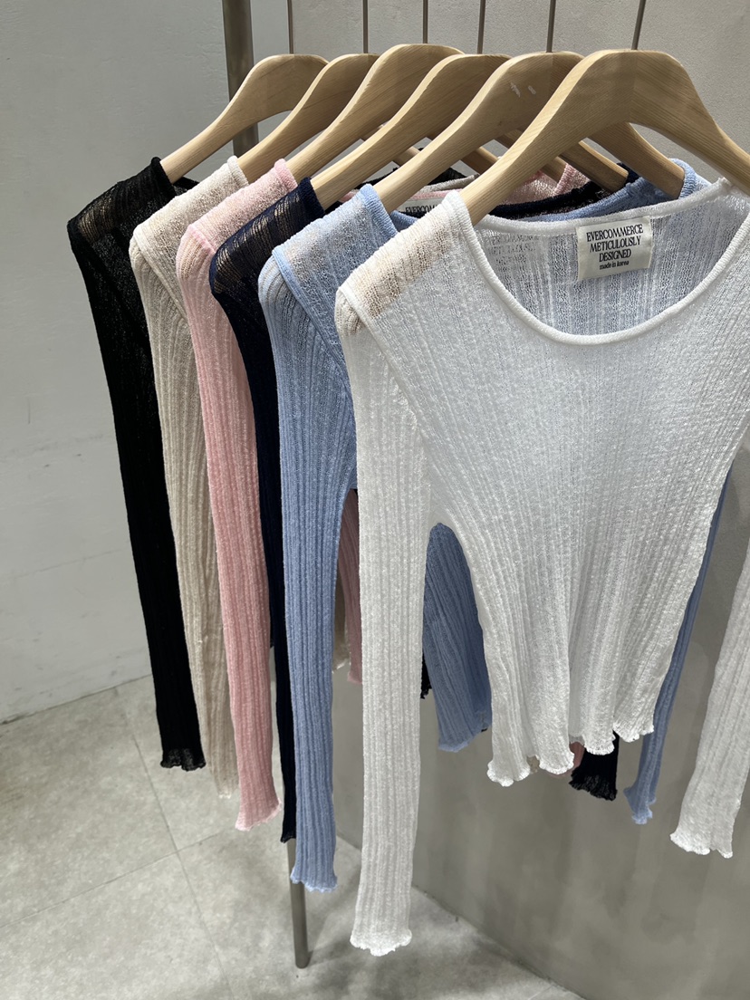 EVERCOMMERCE METICULOUSLY DESIGNED韓國直郵女裝新款人氣針織衫亞麻布EVERCOMMERCE METICULOUSLY DESIGNED針織衫