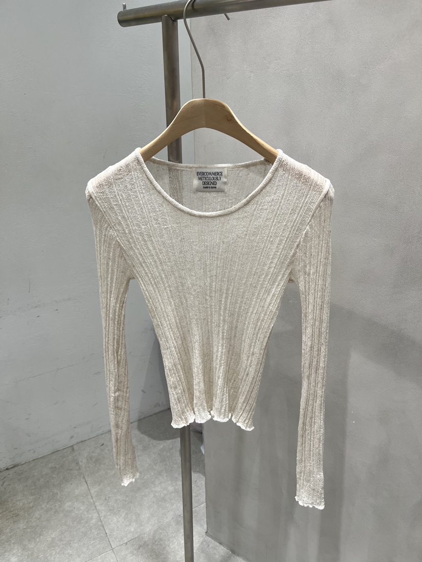 EVERCOMMERCE METICULOUSLY DESIGNED韓國直郵女裝新款人氣針織衫亞麻布EVERCOMMERCE METICULOUSLY DESIGNED針織衫圖色1