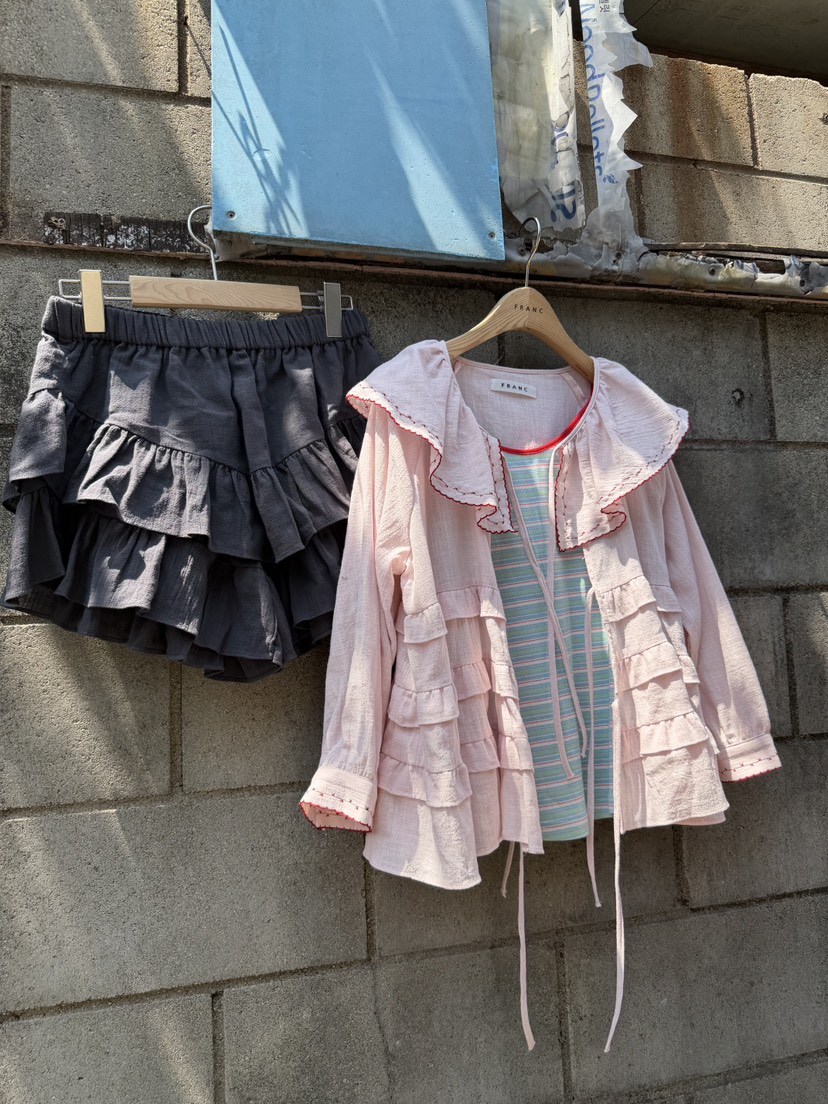 FRANC—L韓國直郵實拍女裝新品推薦26夏季襯衫蕾絲衫不含內搭FRANC襯衫/蕾絲衫