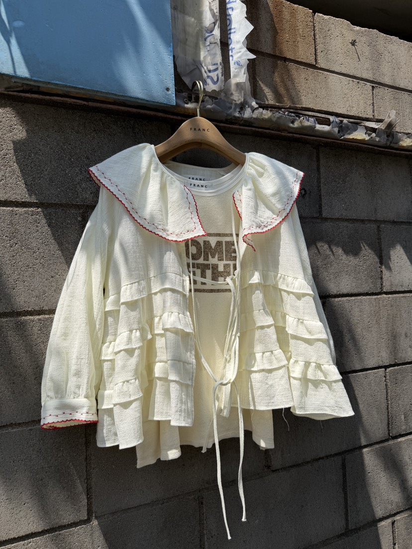 FRANC—L韓國直郵實拍女裝新品推薦26夏季襯衫蕾絲衫不含內搭FRANC襯衫/蕾絲衫圖色1