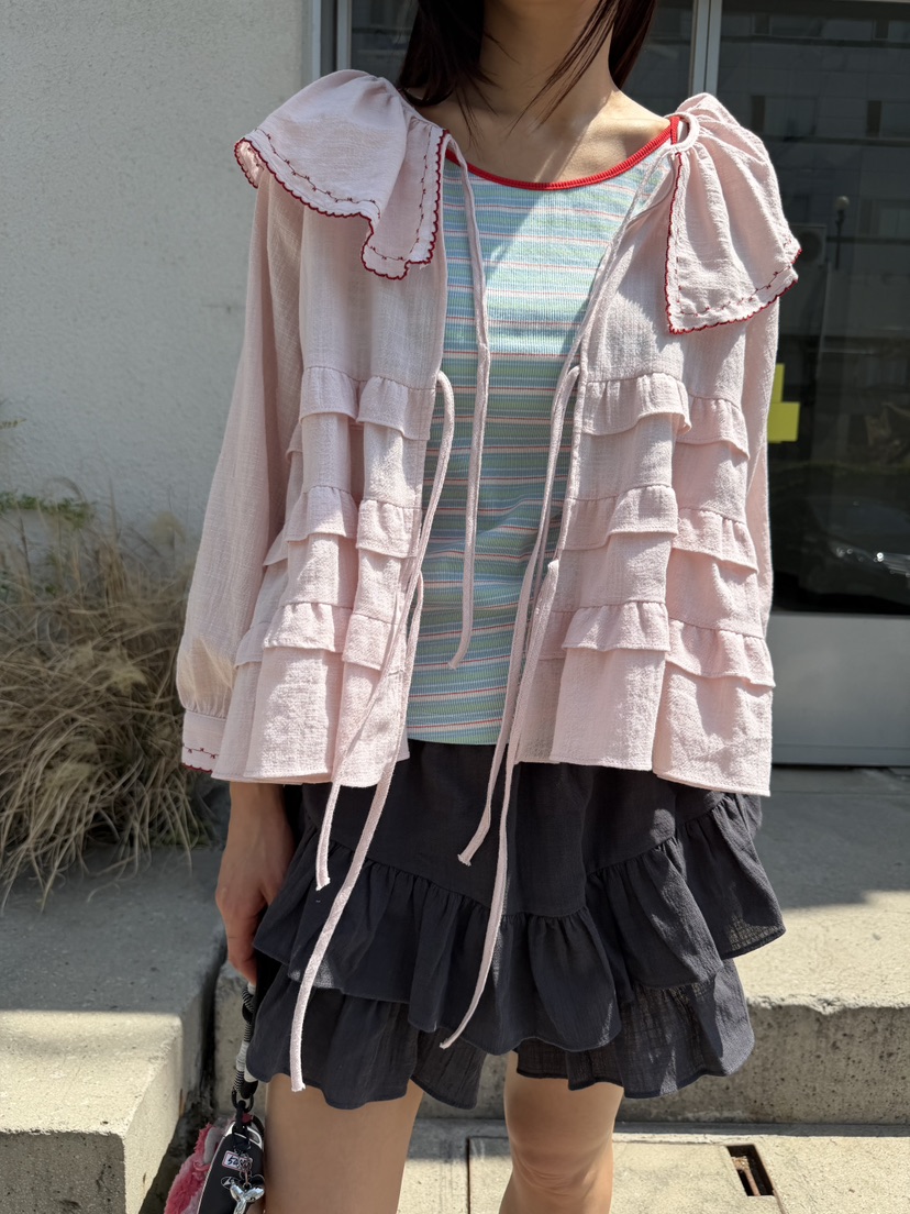 FRANC—L韓國直郵實拍女裝新品推薦26夏季襯衫蕾絲衫不含內搭FRANC襯衫/蕾絲衫圖色2