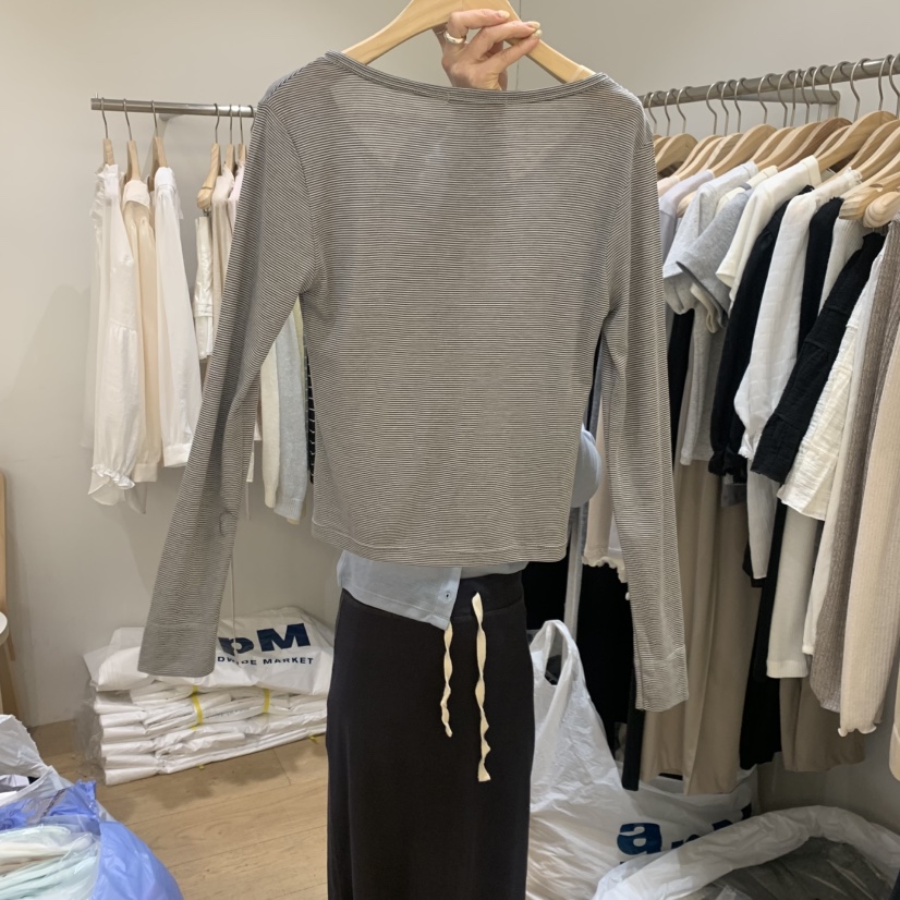 FOREST韓國東大門直郵女裝新品人氣休閑熱賣職業長袖T恤絲綢FOREST長袖T恤