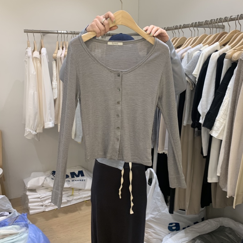 FOREST韓國東大門直郵女裝新品人氣休閑熱賣職業長袖T恤絲綢FOREST長袖T恤圖色2