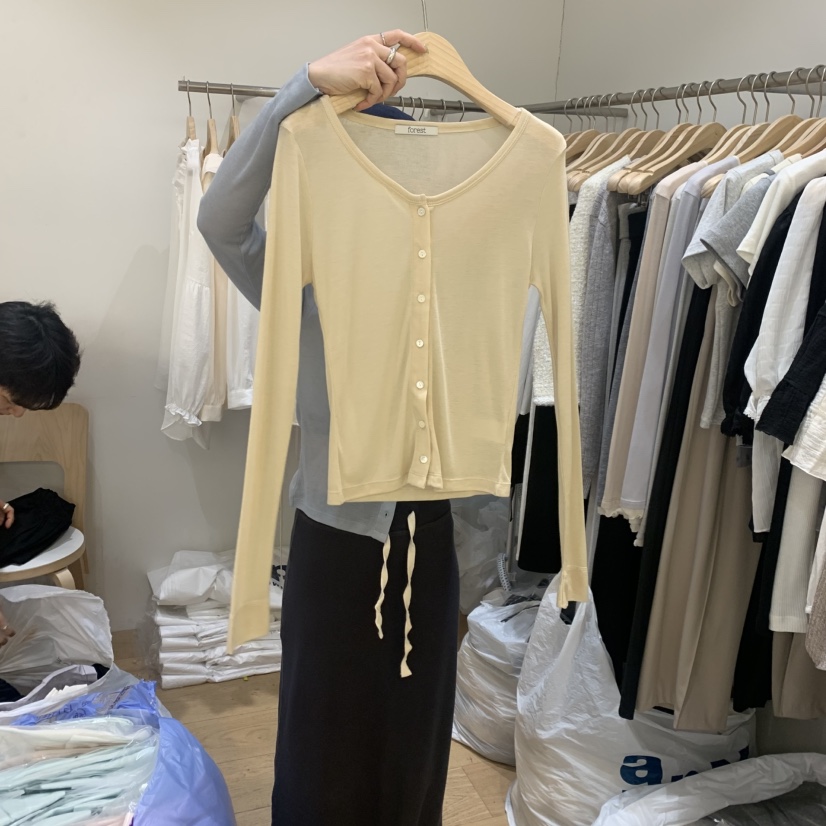 FOREST韓國東大門直郵女裝新品人氣休閑熱賣職業長袖T恤絲綢FOREST長袖T恤圖色4