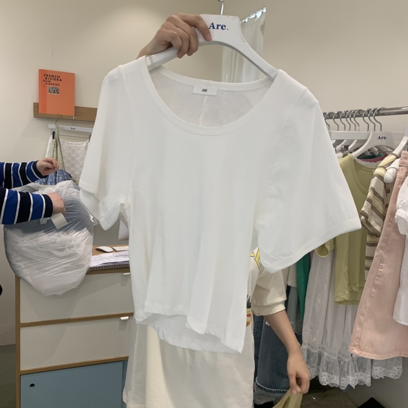 ARE韓國東大門直郵女士新品職業人氣26春夏推薦熱賣26夏季T恤ARE YOU/ARET恤圖色2
