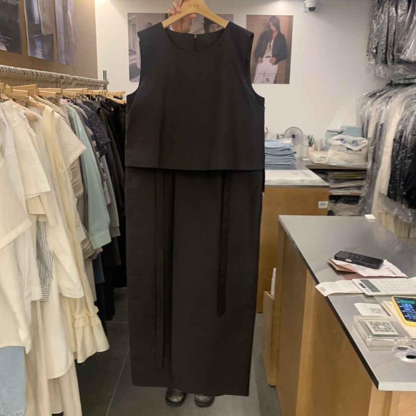 BLAIR韓國東大門直郵女士新品推薦26春夏連衣裙假兩件腰帶BLAIR seoul連衣裙圖色2