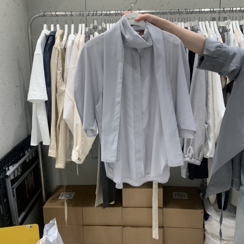 BRONZE韓國東大門直郵女裝新款職業人氣襯衫蕾絲衫含圍巾BRONZE襯衫/蕾絲衫圖色3