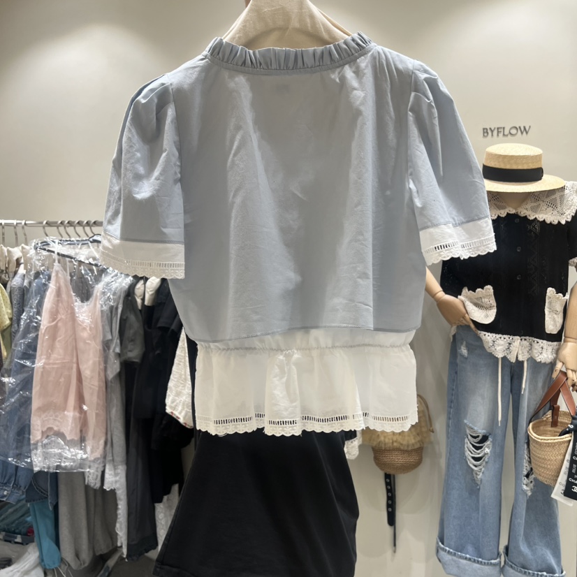 BY FLOW韓國直郵女裝新品職業26春夏26夏季推薦襯衫蕾絲衫BY FLOW襯衫/蕾絲衫