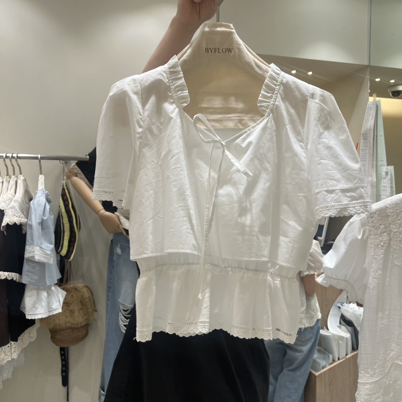 BY FLOW韓國直郵女裝新品職業26春夏26夏季推薦襯衫蕾絲衫BY FLOW襯衫/蕾絲衫圖色2