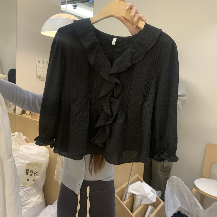 FOREST東大門實拍韓國女裝新款熱賣休閑26夏季襯衫蕾絲衫FOREST襯衫/蕾絲衫圖色3