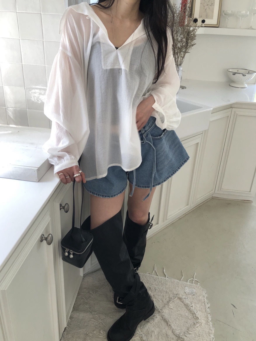 MELTED-P韓國東大門直郵女裝新品26夏季26春夏襯衫蕾絲衫MELTED-P襯衫/蕾絲衫