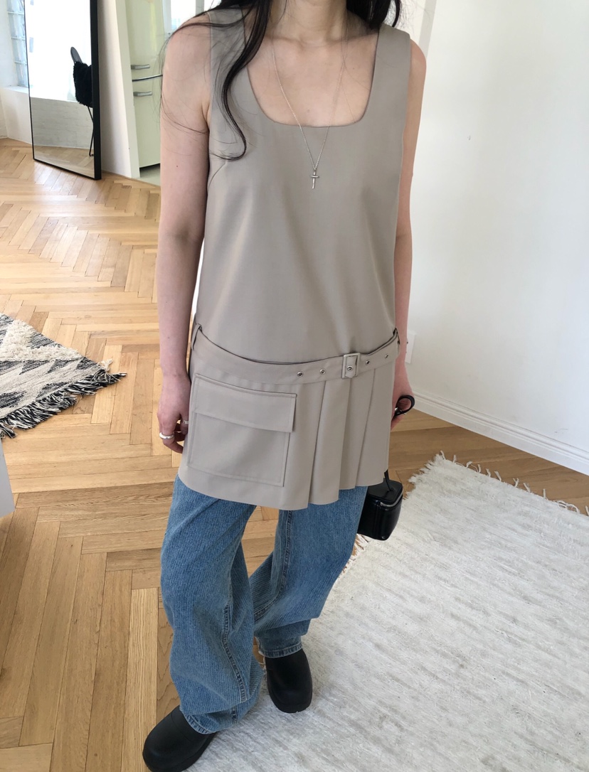 MELTED-P韓國直郵女士新款時尚熱賣26春夏職業連衣裙含腰帶MELTED-P連衣裙