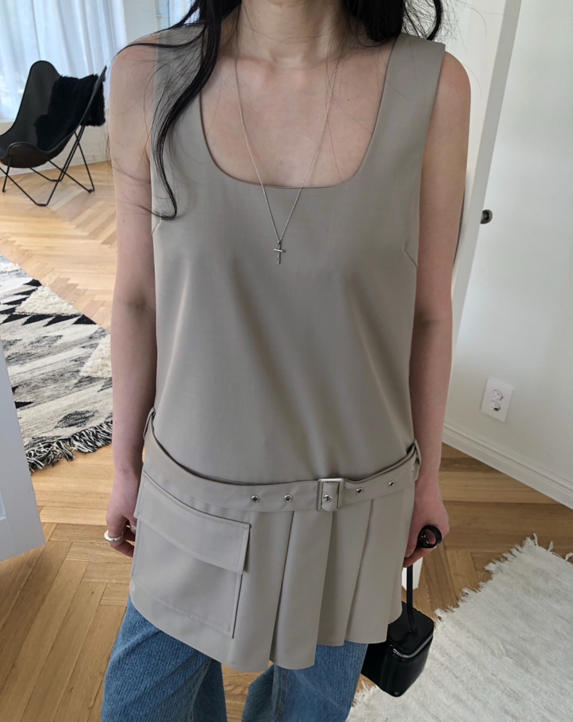 MELTED-P韓國直郵女士新款時尚熱賣26春夏職業連衣裙含腰帶MELTED-P連衣裙