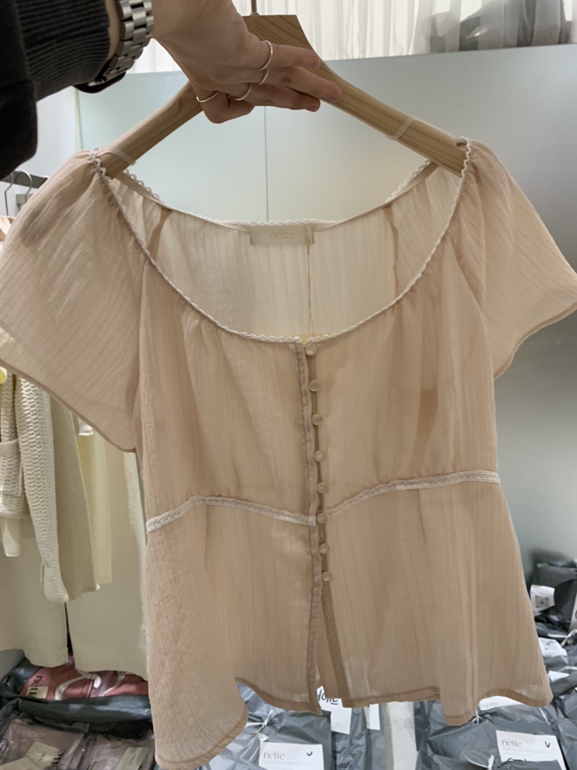 RIETTE東大門實拍韓國女士新品推薦職業26夏季襯衫蕾絲衫RIETTE襯衫/蕾絲衫圖色1