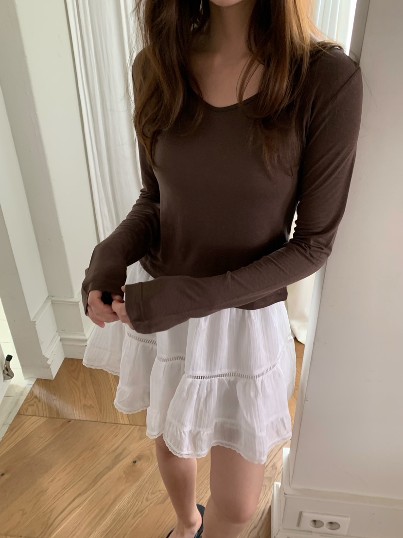 RIETTE韓國直郵實拍女士新款26夏季時尚休閑26春夏長袖T恤RIETTE長袖T恤