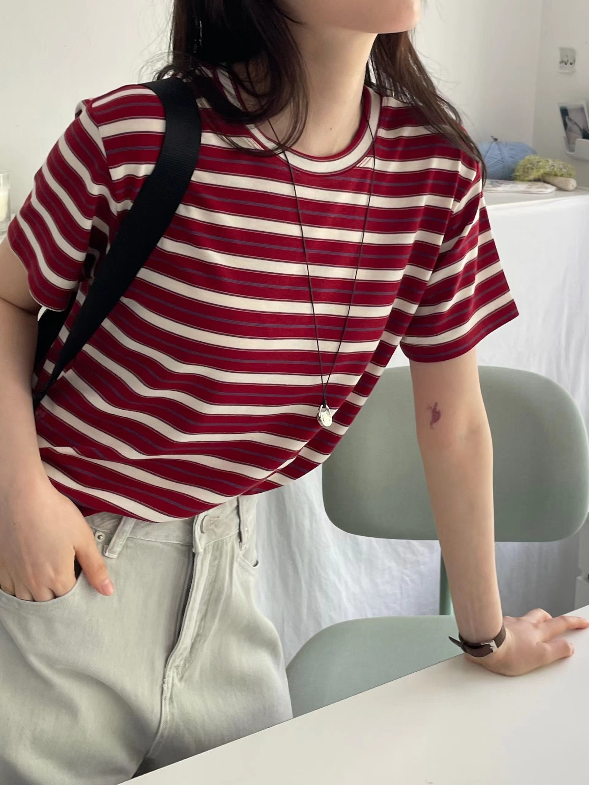 L.REWIND韓國直郵實拍女士新品推薦時尚休閑熱賣26春夏T恤L.REWINDT恤