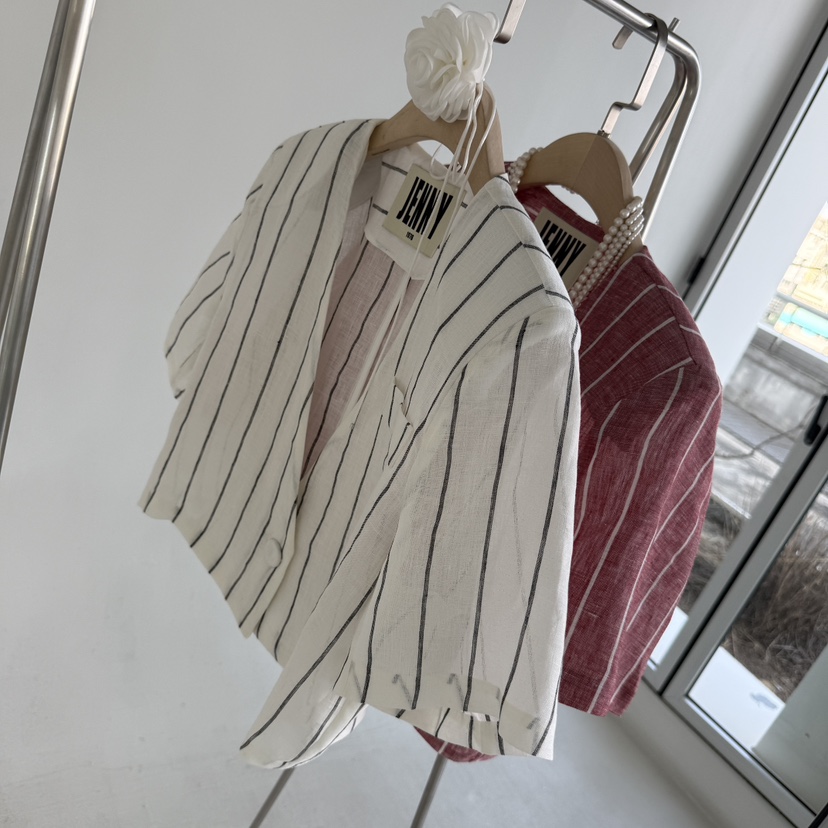 JENNY 1976東大門實拍韓國女裝新品26夏季26春夏夾克亞麻JENNY 1976夾克