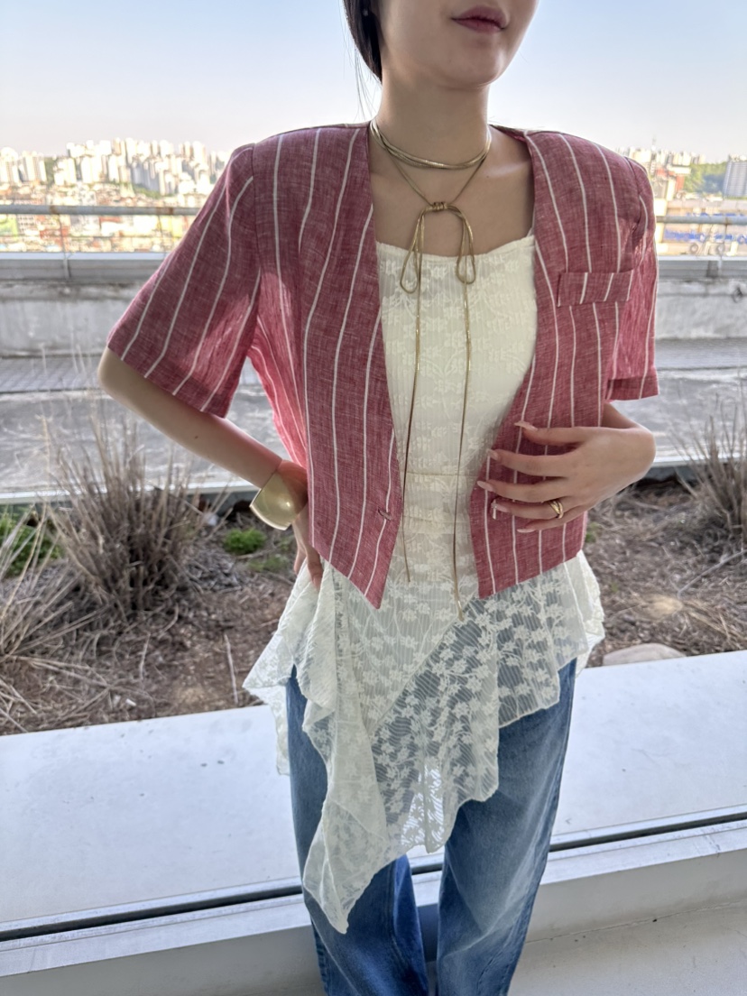 JENNY 1976東大門實拍韓國女裝新品26夏季26春夏夾克亞麻JENNY 1976夾克