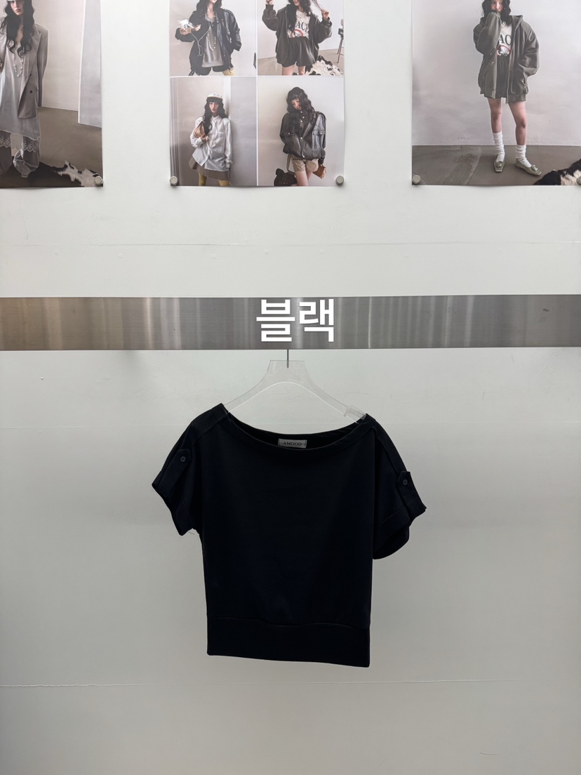 AMOOD韓國直郵實拍女裝新款26夏季人氣休閑職業T恤不對稱AMOODT恤圖色4