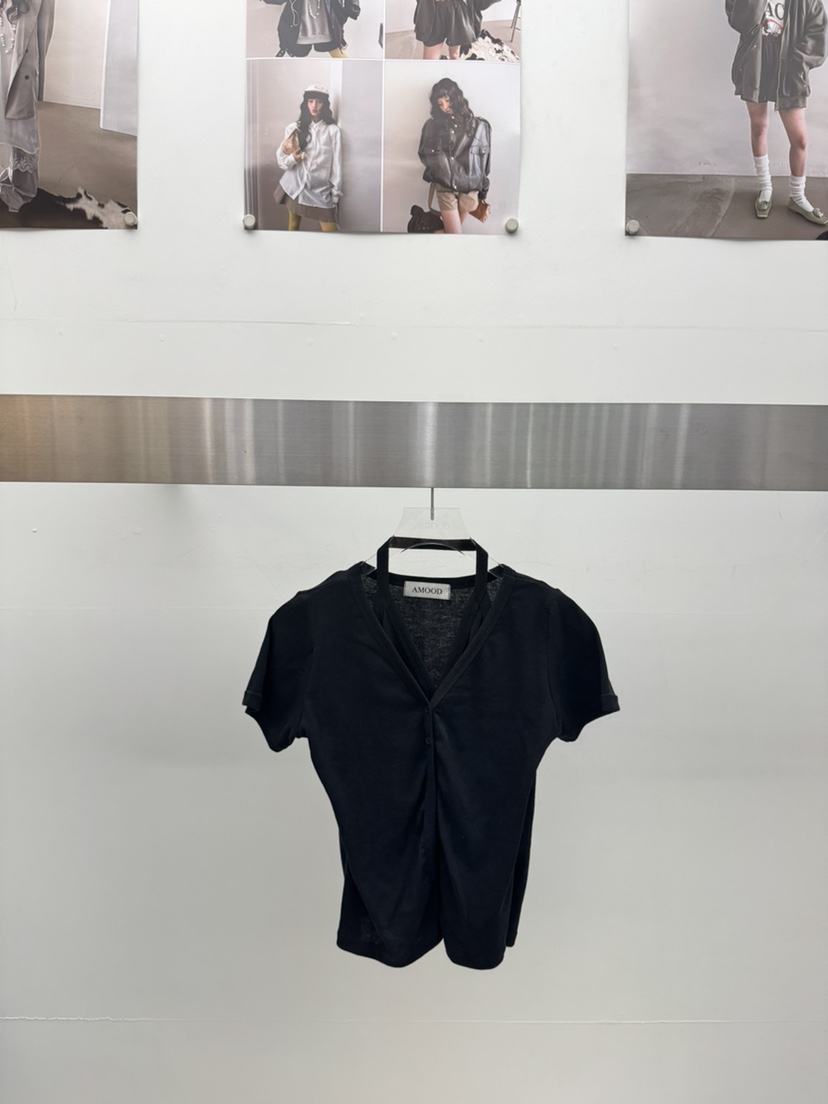 AMOOD韓國直郵實拍女士新款時尚推薦休閑職業熱賣T恤開衫AMOODT恤圖色4